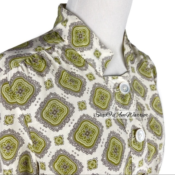 J.Crew RARE silk foulard print tunic popover blouse *shop@iamwarrior - Picture 4 of 9